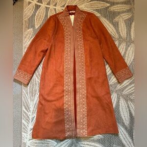 Solitaire Faux Suede Orange Jacket